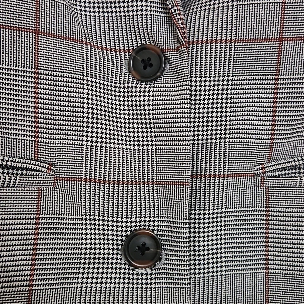 Double Button Blazer Size Medium Career Contemporary Preppy Plaid Glam Formal - Picture 7 of 9
